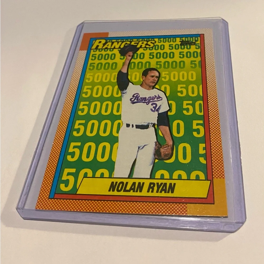Nolan Ryan 1990 Topps Baseball card #5 Vintage Collectible 5000 Strike Outs